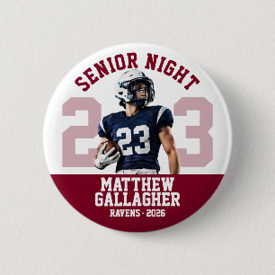 Benutzerdefiniertes Fußball-Senior-Night-Spielerfo Button