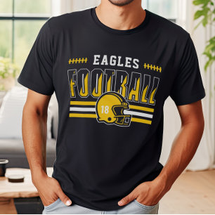 Benutzerdefiniertes Fußballteam Gelber Streifen Da T-Shirt