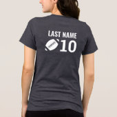 Benutzerdefiniertes Fußballteam mit Spielernummer Tri-Blend Shirt (Rückseite)