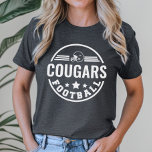 Benutzerdefiniertes Fußballteam mit Spielernummer  Tri-Blend Shirt<br><div class="desc">Benutzerdefinierter Front- und Back-Football-T - Shirt in dunkelgrau. Das Design besticht durch ein stilvolles rundes Logo mit Fußballhelm,  US Flagge. Personalisieren Sie Ihre Spiele mit dem Namen Ihres Spielers,  der Jersey-Nummer und dem Nachnamen Ihres Spielers. Enthält einen Fußball-Akzent auf der Rückseite.</div>