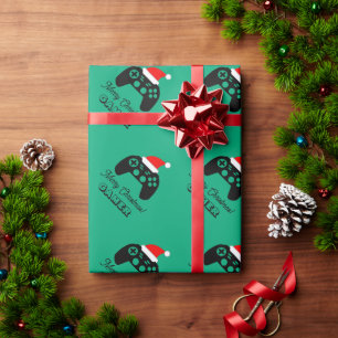 Benutzerdefiniertes Gaming-Controller-Weihnachtspa Geschenkpapier