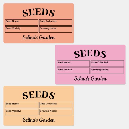 Benutzerdefiniertes Gartensaatgut Etiketten (Gruppe)