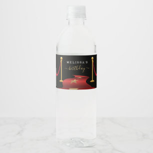 Benutzerdefiniertes Gastgeschenk mit rotem Teppich Wasserflaschenetikett