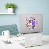Benutzerdefiniertes Gay Unicorn Aufkleber (Laptop auf Schreibtisch)