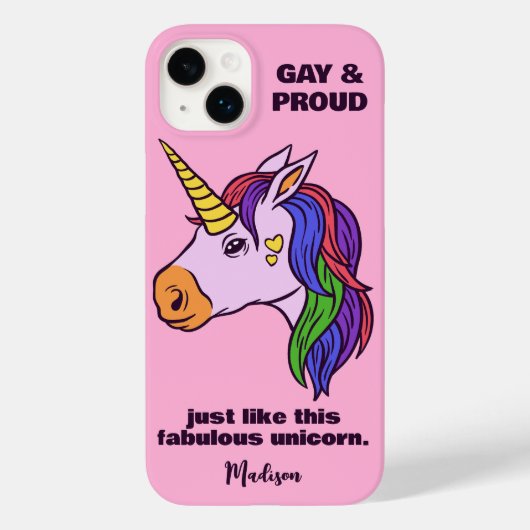 Benutzerdefiniertes Gay Unicorn Case-Mate iPhone Hülle (Rückseite)