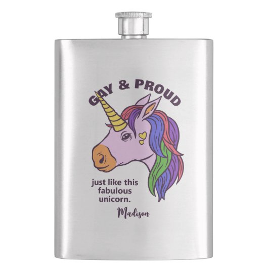 Benutzerdefiniertes Gay Unicorn Flachmann (Vorderseite)