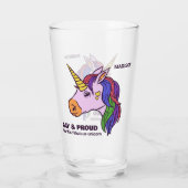 Benutzerdefiniertes Gay Unicorn Glas (Rückseite)