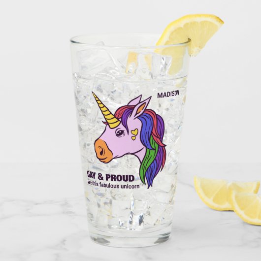 Benutzerdefiniertes Gay Unicorn Glas (Rückseite Ice)