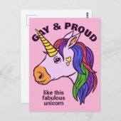Benutzerdefiniertes Gay Unicorn Postkarte (Vorne/Hinten)