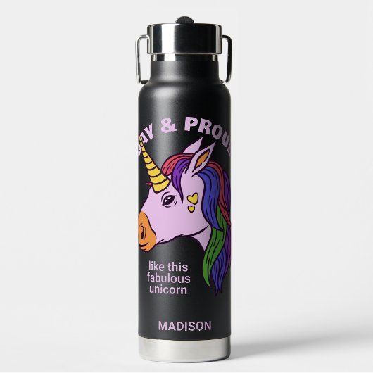 Benutzerdefiniertes Gay Unicorn Trinkflasche (Vorderseite)