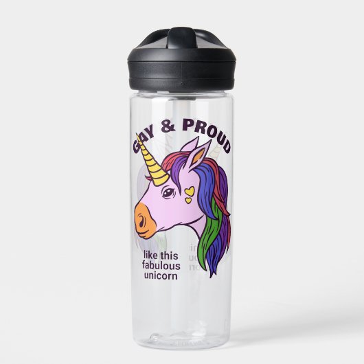 Benutzerdefiniertes Gay Unicorn Trinkflasche (Vorderseite)