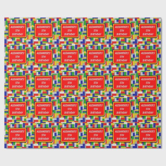 Benutzerdefiniertes Gebäude Blockiert Farbjunge Ge Geschenkpapier (Flach)