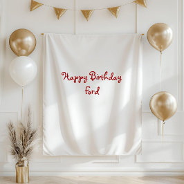 Benutzerdefiniertes Geburtstagsbanner Stoff Name Z Wandteppich