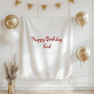 Benutzerdefiniertes Geburtstagsbanner Stoff Name Z Wandteppich