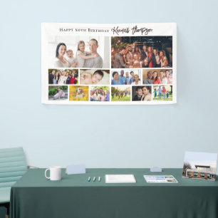 Benutzerdefiniertes Geburtstagsfoto-Collage-Willko Banner