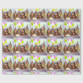 Benutzerdefiniertes Geburtstagsfoto Geschenkpapier (Flach)