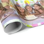 Benutzerdefiniertes Geburtstagsfoto Geschenkpapier (Rolleneckpunkt)