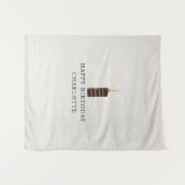 Benutzerdefiniertes Geburtstagskuchen-Name-Flagge- Wandteppich (Vorderseite (Horizontal))