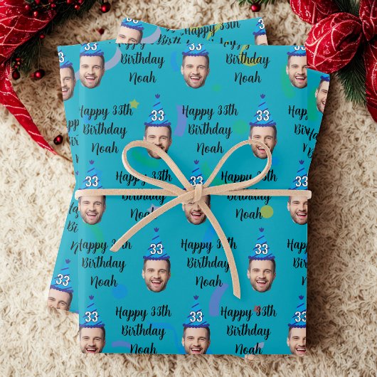 Benutzerdefiniertes Geburtstagsverpackungspapier, Geschenkpapier Set