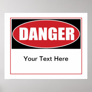 Benutzerdefiniertes Gefahrensymbol Poster