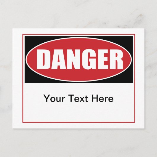 Benutzerdefiniertes Gefahrensymbol Postkarte (Vorderseite)