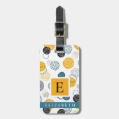 Benutzerdefiniertes, gelbes, blaues Abstraktes Mus Gepäckanhänger (Vorderseite vertikal)