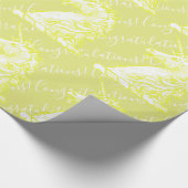 Benutzerdefiniertes gelbes Einhornmuster - Gratula Geschenkpapier (Ecke)
