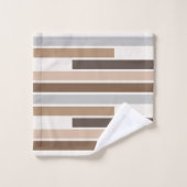 Benutzerdefiniertes geometrisches Erdtonmuster Badhandtuch Set (Waschlappen)