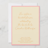 Benutzerdefiniertes geometrisches rosa Creme-Scrip Einladung (Vorderseite)