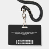 Benutzerdefiniertes Gesamt-Schwarz-Mitarbeiter-Fot Ausweis (Rückseite mit Lanyard)