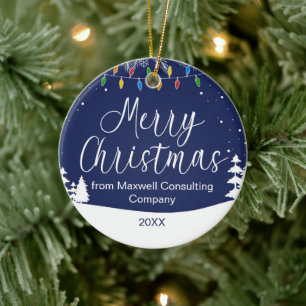 Benutzerdefiniertes Geschäft Frohe Weihnachten Fes Keramik Ornament