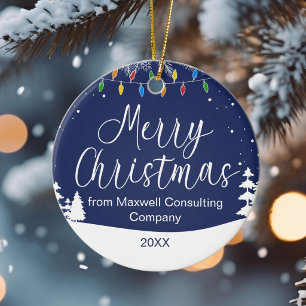 Benutzerdefiniertes Geschäft Frohe Weihnachten Fes Keramik Ornament