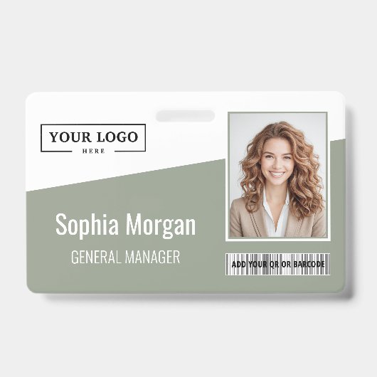 Benutzerdefiniertes Geschäft-Logo-Barcode-Foto-Mit Ausweis (Vorderseite)