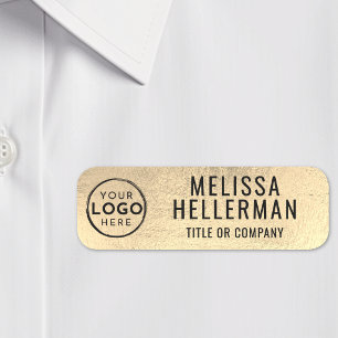 Benutzerdefiniertes Geschäft-Logo Mitarbeiter Gold Namensschild
