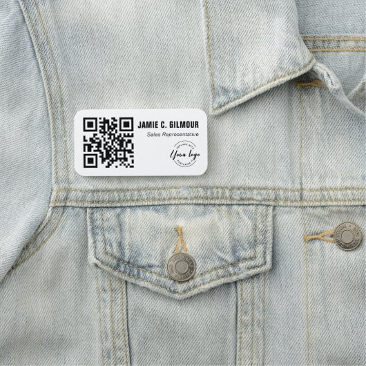 Benutzerdefiniertes Geschäft-Logo QR-Code-Website Namensschild (Beispiel)