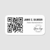 Benutzerdefiniertes Geschäft-Logo QR-Code-Website Namensschild (Vorderseite)