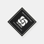 Benutzerdefiniertes Geschäft-Logo Schwarz Weiß Fir Serviette (Ecke)