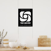 Benutzerdefiniertes Geschäft-Logo Schwarz Weiß Unt Poster (Küche)