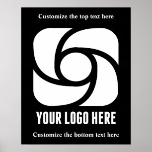 Benutzerdefiniertes Geschäft-Logo Schwarz Weiß Unt Poster