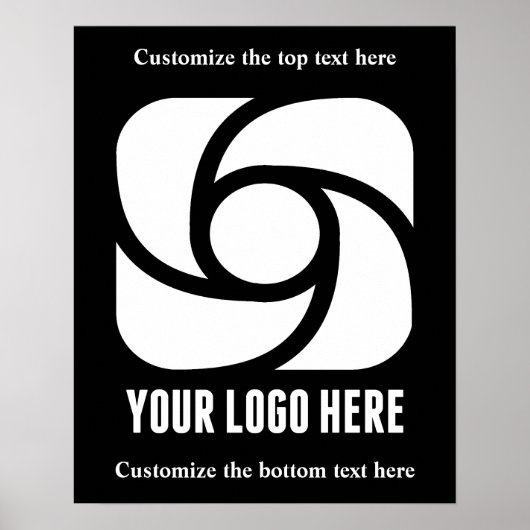 Benutzerdefiniertes Geschäft-Logo Schwarz Weiß Unt Poster (Vorne)