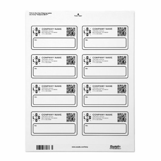 Benutzerdefiniertes Geschäft Versandlogo & QR-Code (Vorne)