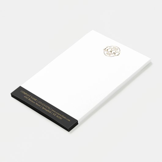 Benutzerdefiniertes Geschäftslogo Elegant Einfach Post-it Klebezettel (angewinkelt)
