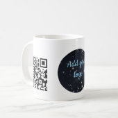 Benutzerdefiniertes Geschäftslogo mit QR-Code  Kaffeetasse (Vorderseite Links)