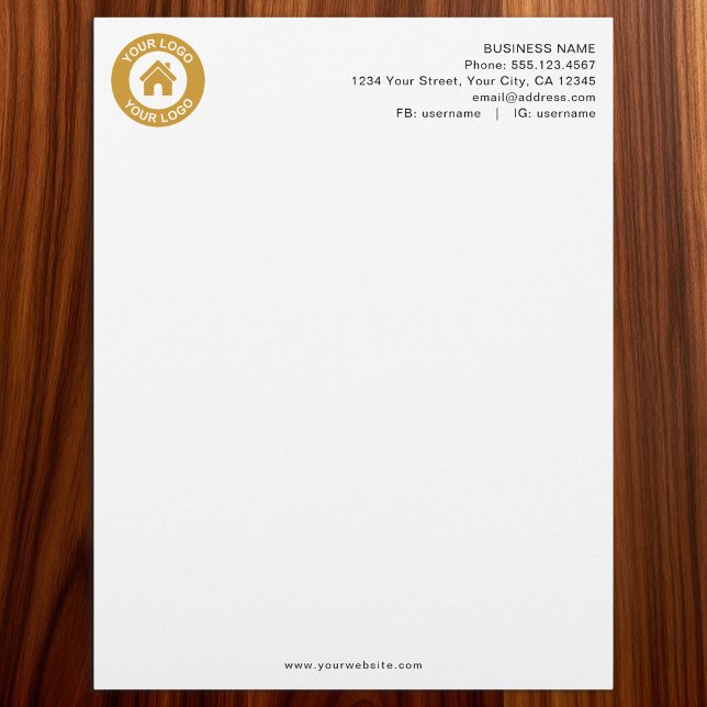 Benutzerdefiniertes Geschäftslogo Schwarzweiß Pers Briefbogen (Von Creator hochgeladen)