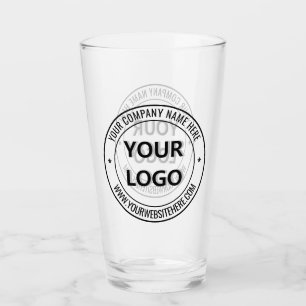 Benutzerdefiniertes Geschäftslogo und Text Branded Glas