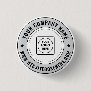 Benutzerdefiniertes Geschäftslogo und Text-Promoti Button