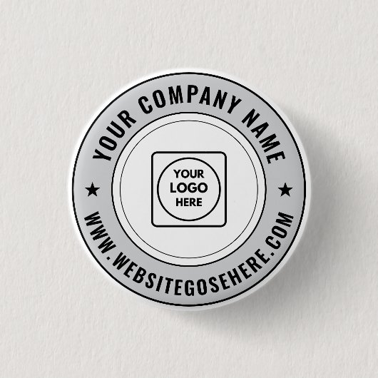 Benutzerdefiniertes Geschäftslogo und Text-Promoti Button (Vorderseite)