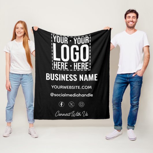 Benutzerdefiniertes Geschäftslogo Unternehmensfirm Fleecedecke (Beispiel)