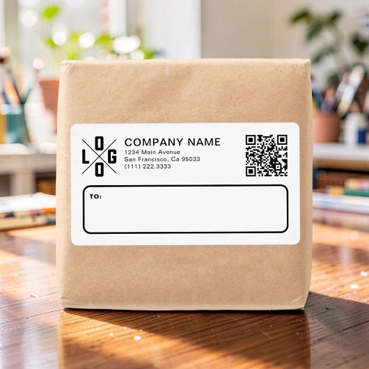 Benutzerdefiniertes Geschäftsversandlogo & QR-Code