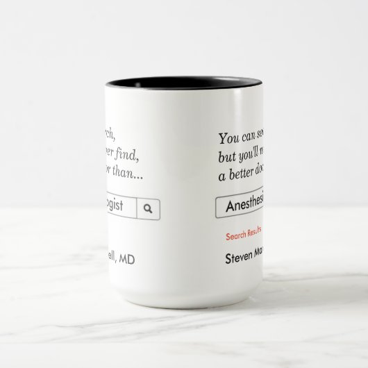 Benutzerdefiniertes Geschenk für Anästhesiologen Tasse (Zentrum)